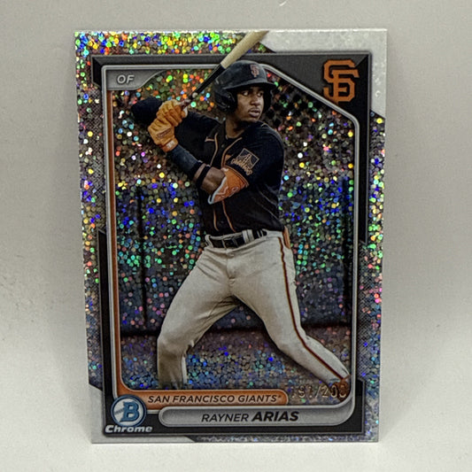 2024 Bowman Draft - Chrome Rayner Arias #BDC-189 Sparkle Refractor /200 Giants