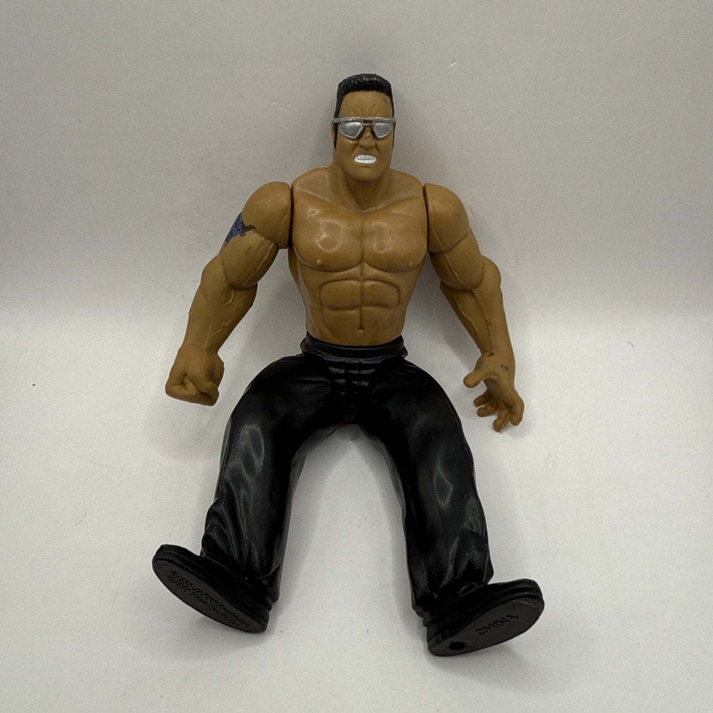 The Rock 1998 Jakks Pacific WWF action figure No Vest Rocky Maivia WWE Dwayne