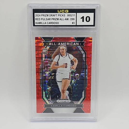 2024 Prizm Draft Picks All-American Red Pulsar #3 Kamilla Cardoso /299 Graded 10
