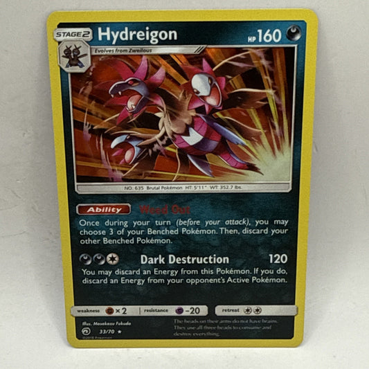 Hydreigon 33/70 SM Dragon Majesty Set HOLO RARE Pokemon Card MP Card