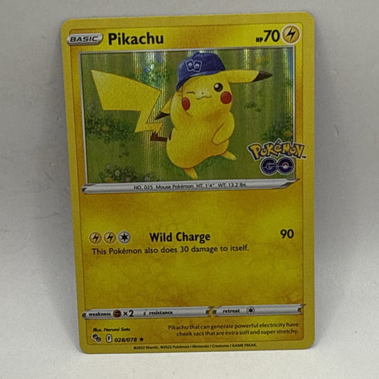 Pokémon TCG Pikachu Pokemon GO 028/078 Holo Rare Lightning LP Card