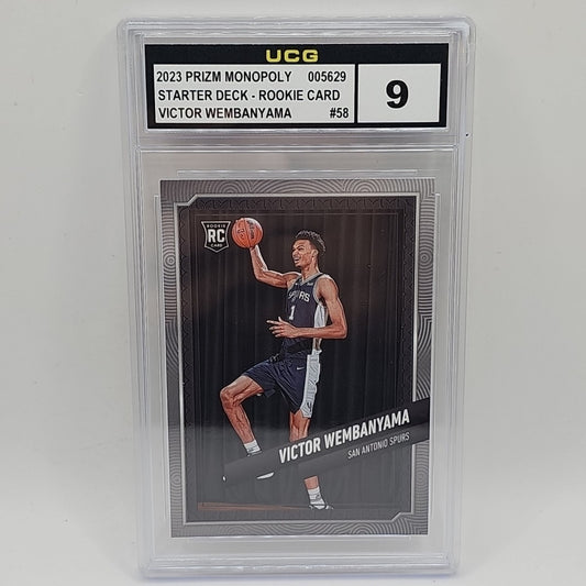 2023 PANINI PRIZM MONOPOLY STARTER DECK #S8 VICTOR WEMBANYAMA ROOKIE RC GRADE 9