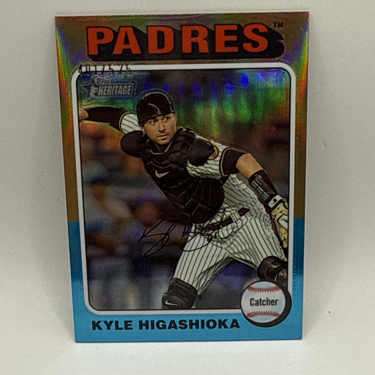 2024 Topps Heritage #10 Kyle Higashioka /575 Chrome Refractor Card MLB Padres