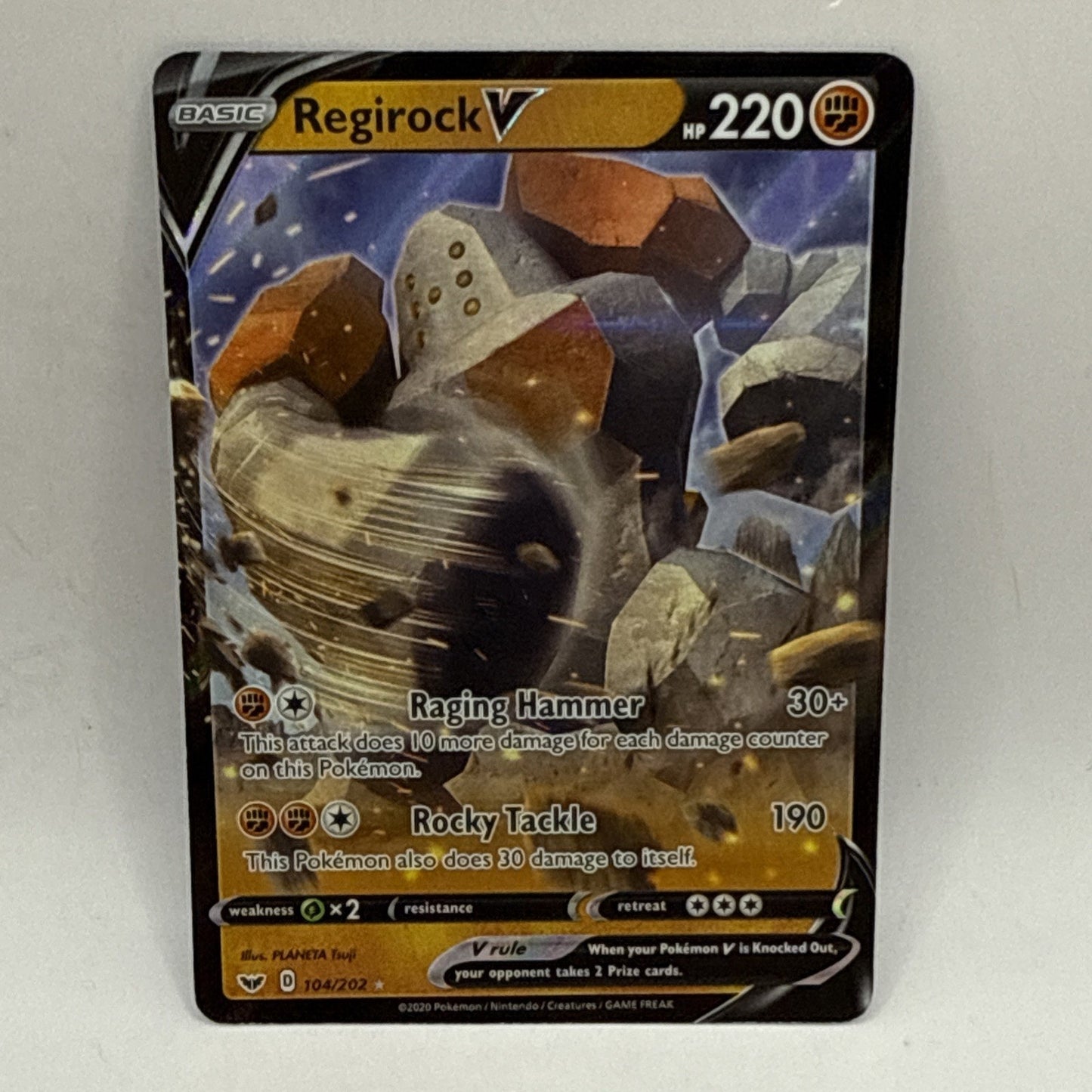 Regirock V 104/202 Swsh01: Sword & Shield Holo NM Tcg Collectible Card