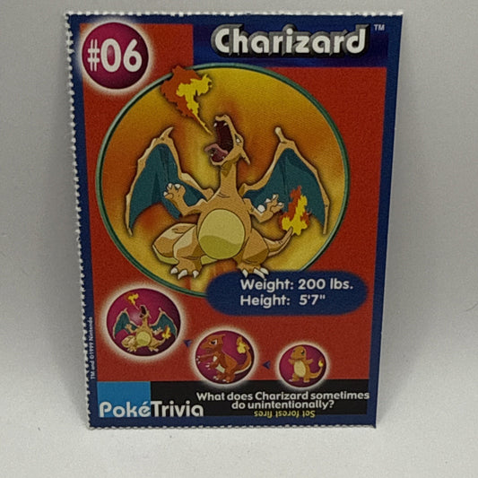 1999 Charizard #06 PokeTrivia Mewtwo Strikes Back First Movie Card MP