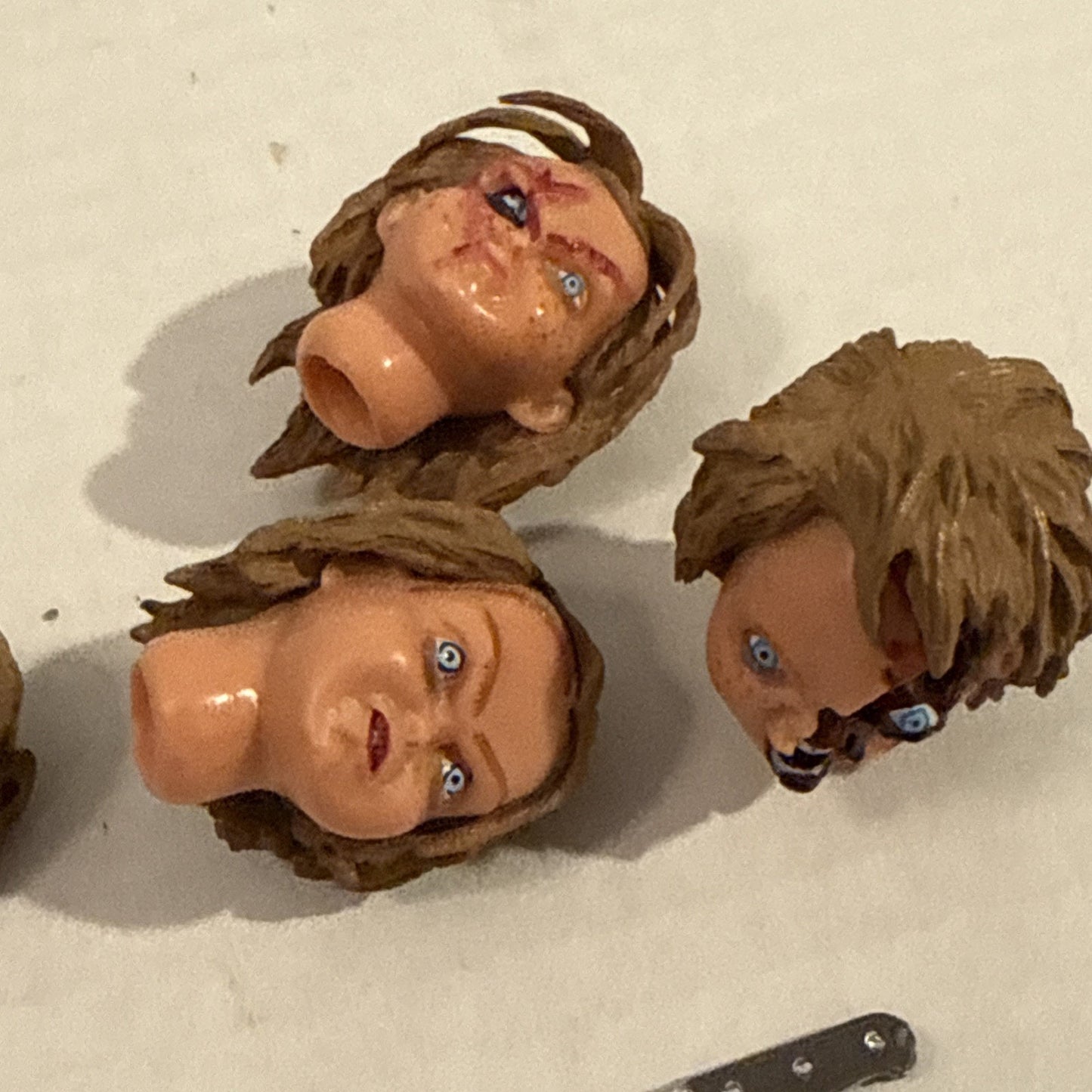 Lot Of Toy Action Figure Freddie & Chuckie Heads, Weapons, Hands, Tools Parts
