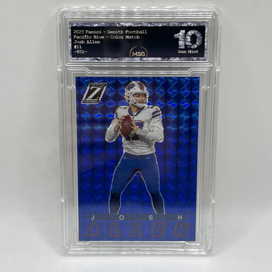 2023 Zenith Josh Allen BLUE Parallel SP #11 Bills COLOR MATCH Graded 10 Pacific