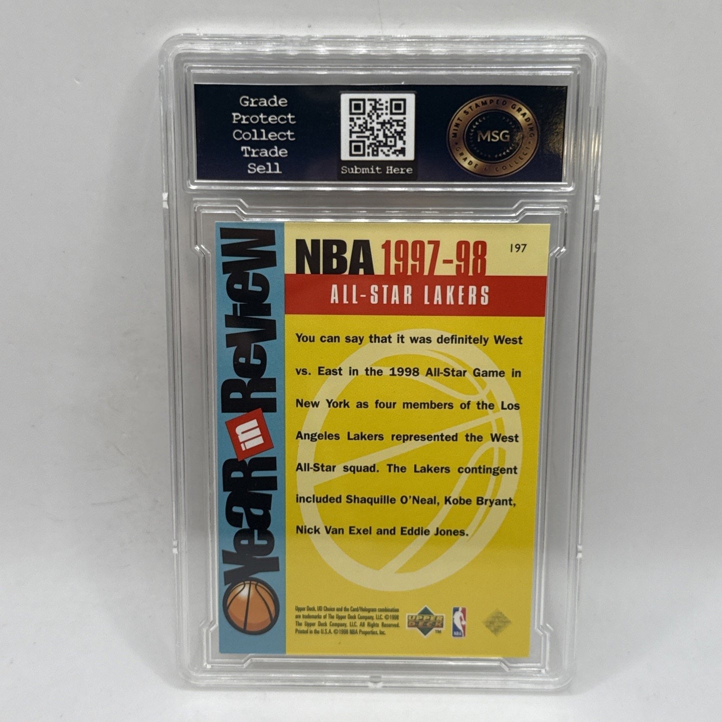 1998 Upper Deck Choice All-star Lakers #197 Graded 6 NBA Basketball Card VTG