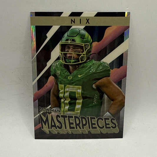 2022-23 Bowman's Best University - Bowman Masterpieces Bo Nix #BM-6 (RC) Broncos