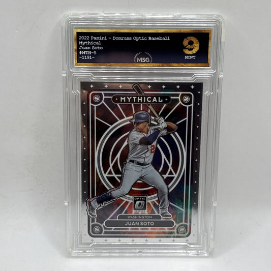 2022 Donruss OPTIC Baseball #MTH-5 JUAN SOTO Mythical Insert Graded 9 Mint MLB