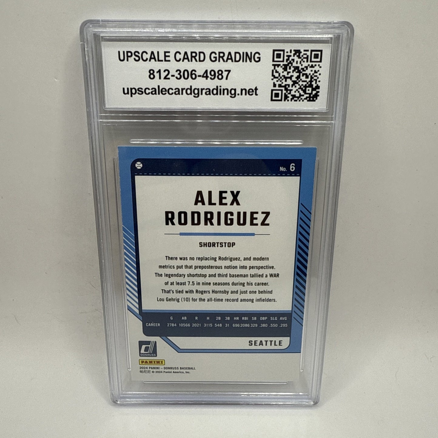 Alex Rodriguez 2024 Donruss Optic Silver Holo Prizm #6 Mariners Graded 10 MLB