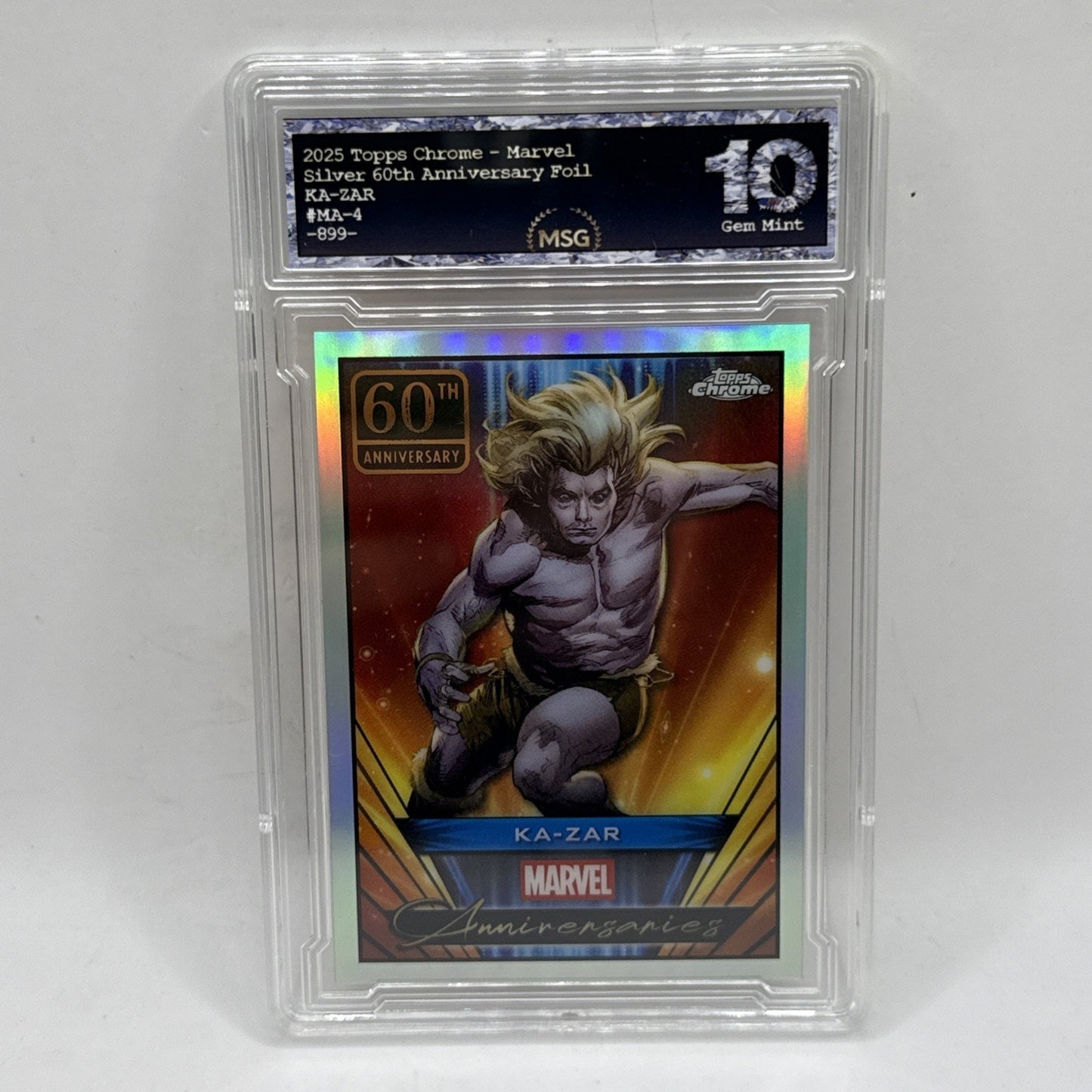2025 Topps Chrome Marvel Comics 60th Anniversary Refractor Ka-Zar #MA-4 Graded