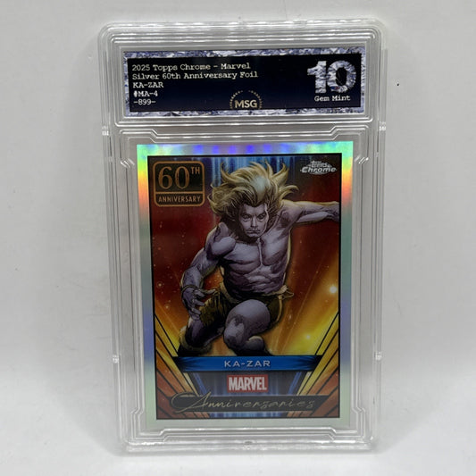 2025 Topps Chrome Marvel Comics 60th Anniversary Refractor Ka-Zar #MA-4 Graded