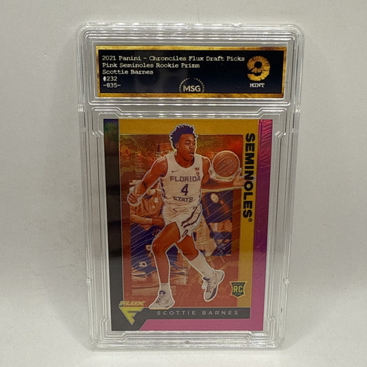 2021 Panini Chronicles Scottie Barnes Flux Pink Prizm Rookie #232 Raptors FSU RC