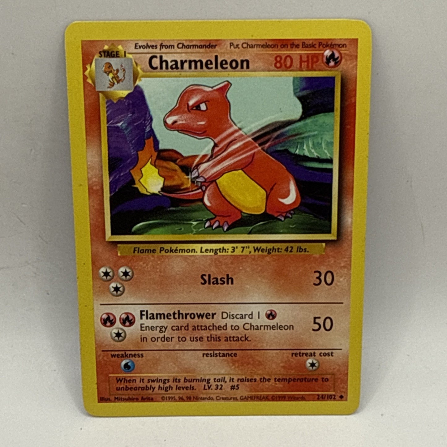 Pokémon TCG Charmeleon Base Set 24/102 Regular Unlimited Uncommon MP Card