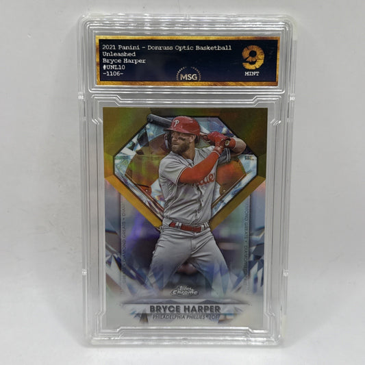 2022 Topps Chrome Update Bryce Harper Diamond Greats Chrome #DGC-70 Graded 9