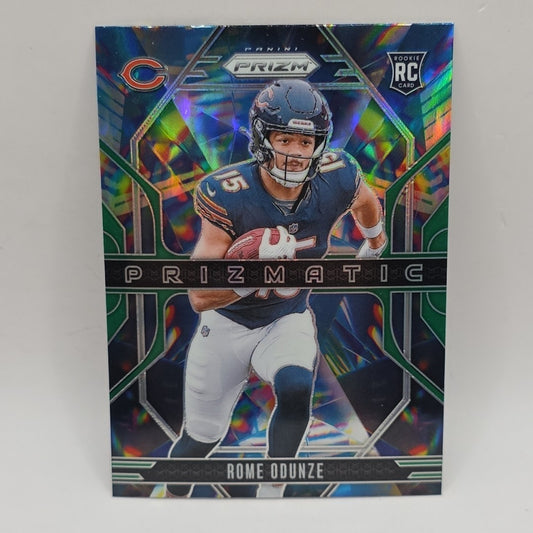 2024 Panini Prizm Rome Odunze Prizmatic RC Green Rookie #9 Bears