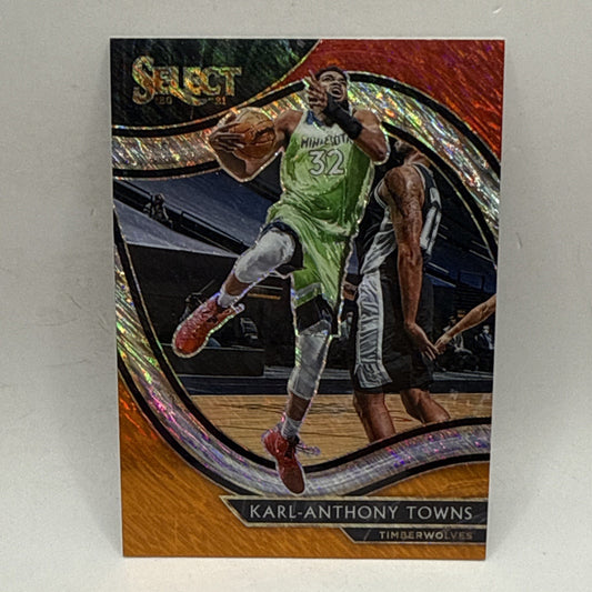 2020-21 Select NBA KARL-ANTHONY TOWNS #222 COURTSIDE “Orange & Red Flash PRIZM”