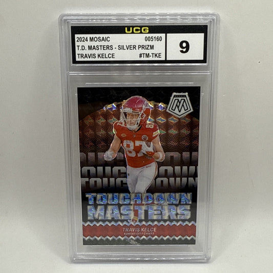 2024 Panini Mosaic - Touchdown Masters #TM-TKE Travis Kelce Prizm Graded 9 NFL
