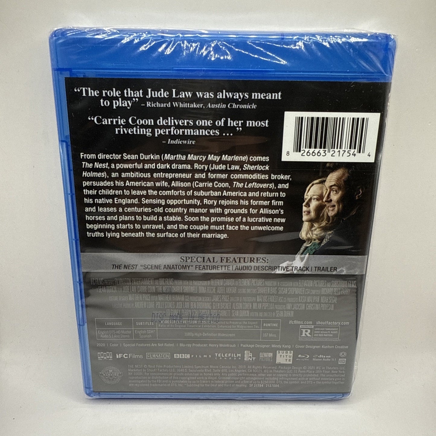 THE NEST Blu-ray 2020 Jude Law - Carrie Coon New Sealed Movie