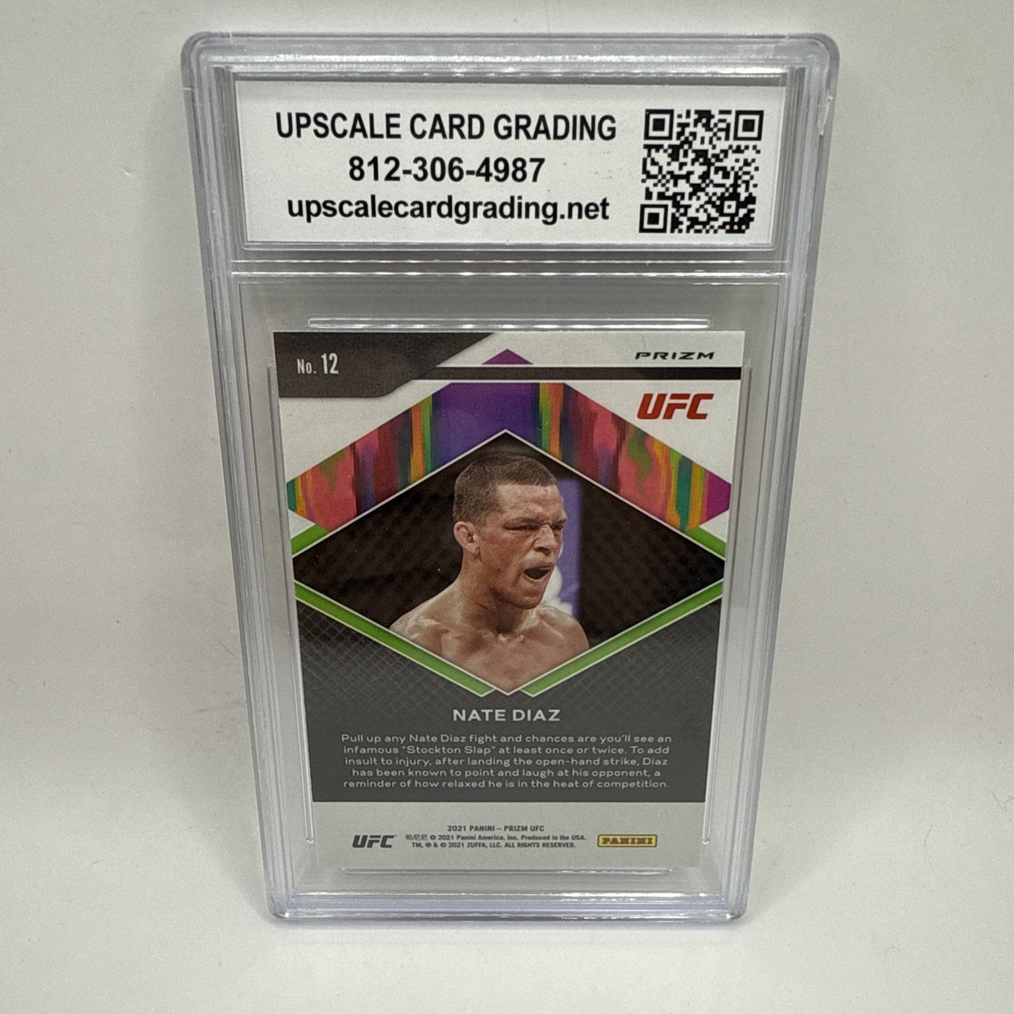 2021 Panini Prizm UFC Debut Edition Nate Diaz Fearless Green Prizm #12 Graded 10