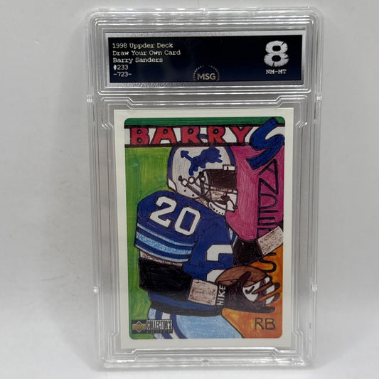 1998 UPPER DECK COLLECTOR'S CHOICE #233 BARRY SANDERS FOOTBALL CARD GRADED 8