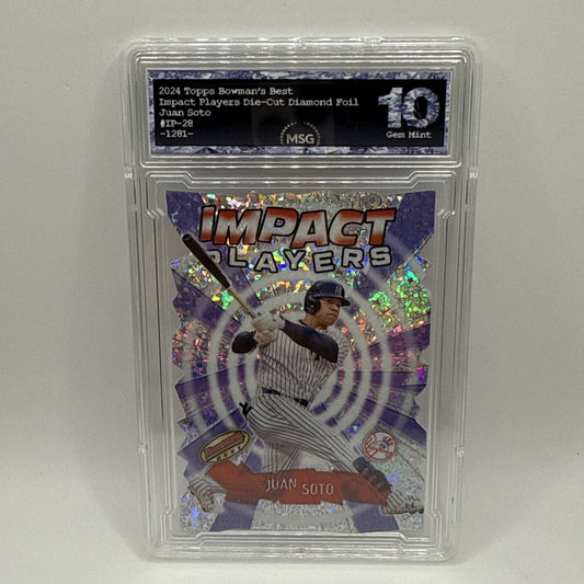 2024 Bowman’s Best Impact Players Juan Soto Mini Diamond Refractor Graded 10