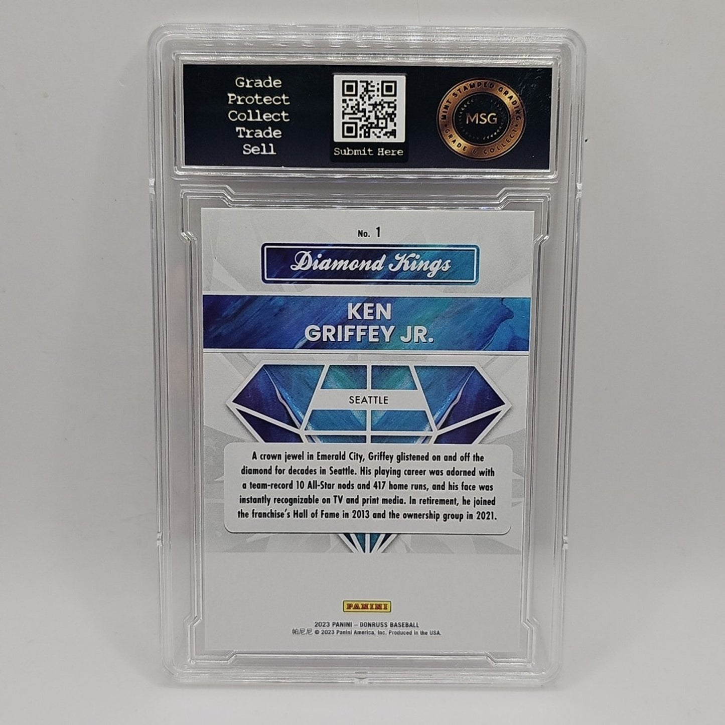2023 Panini Donruss - Diamond Kings #1 Ken Griffey Jr MSG Graded 10 Gem Mint
