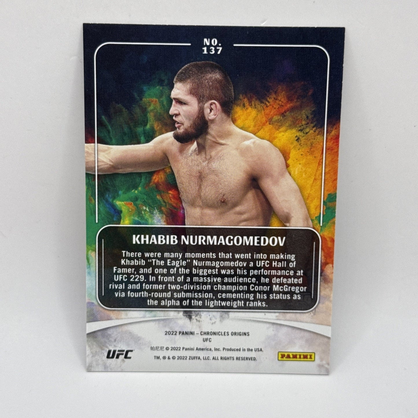 Khabib Nurmagomedov Origins 2022 Panini Chronicles UFC #137 MMA Lightweight