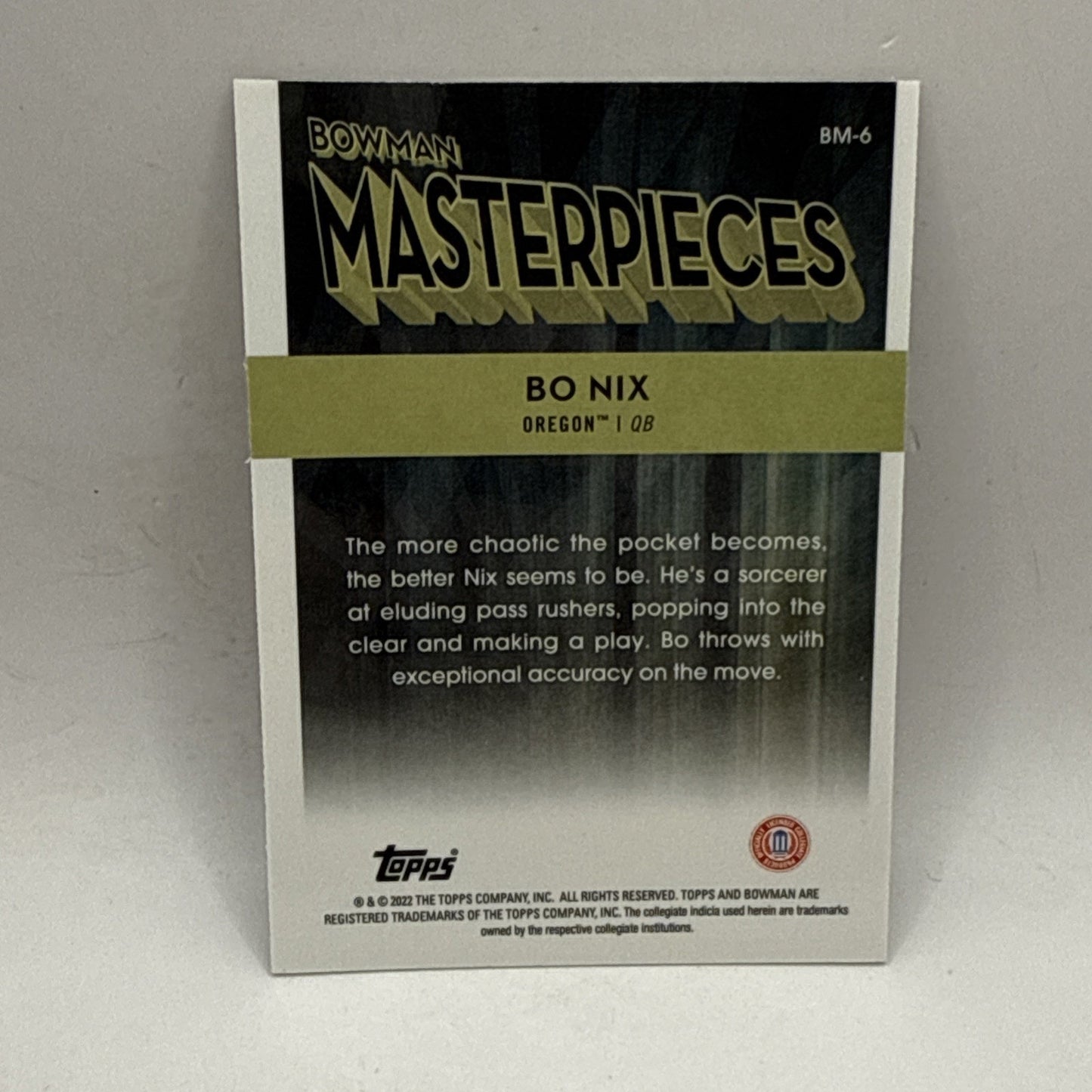 2022-23 Bowman's Best University - Bowman Masterpieces Bo Nix #BM-6 (RC) Broncos