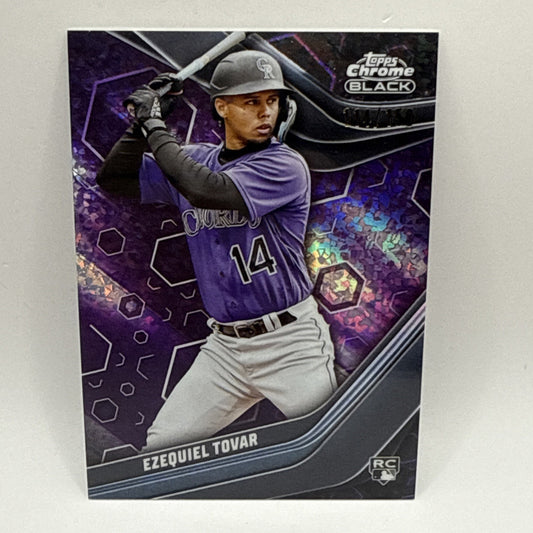 2023 Topps Chrome Black Ezequiel Tovar Purple Refractor /150 RC Rookie Rockies