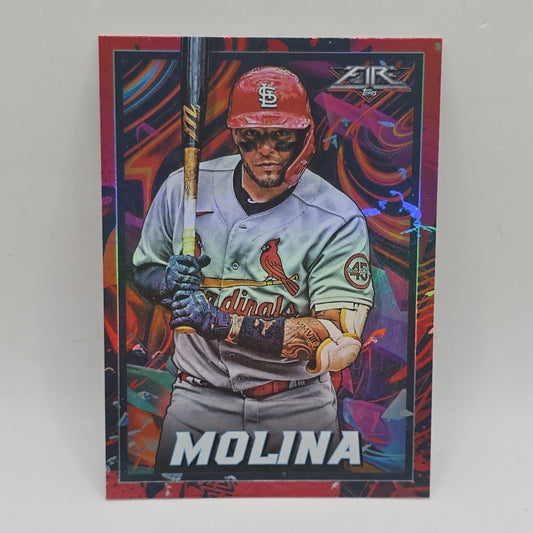 2022 Topps Fire Flame Yadier Molina #132 MLB St. Louis Cardinals