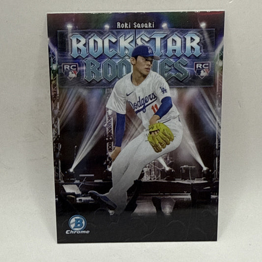 Roki Sasaki RC 2025 Bowman Chrome Rockstar Rookies #RR-20 Los Angeles Dodgers