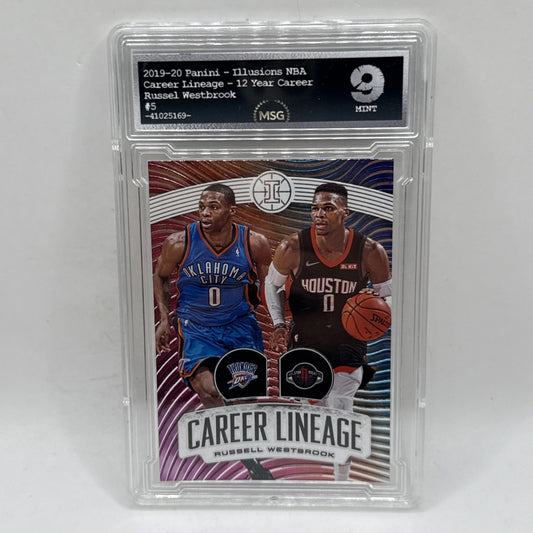 2019-20 Illusions Russell Westbrook Career Lineage #5 Thunder Rockets Graded 9