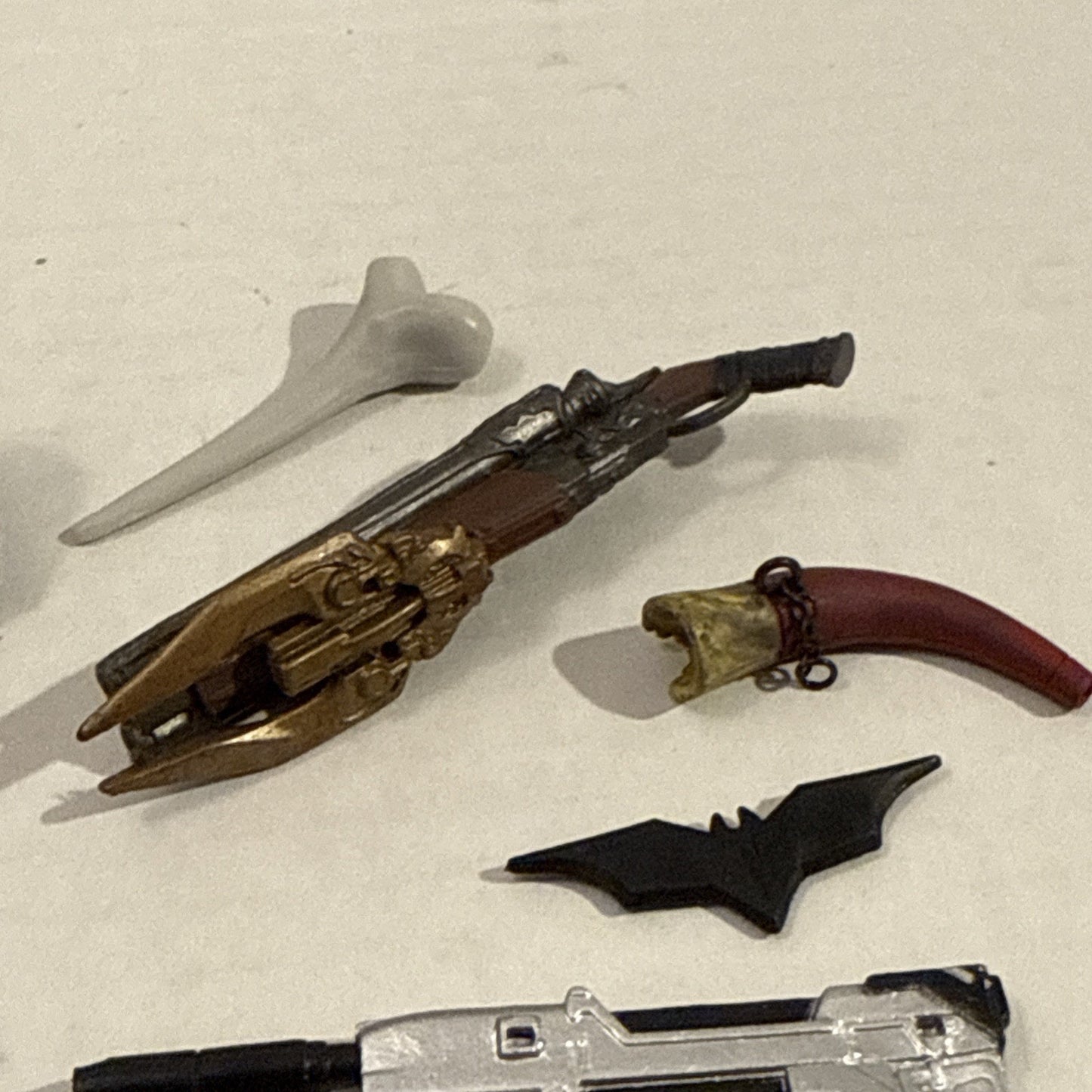 Lot Of Toy Action Figure Weapons - Halo, Doom, Batman, God Of War Parts Play Set
