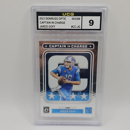2023 Panini Optic Football Jared Goff #CC-JG Captain In Charge Graded 9 Lions