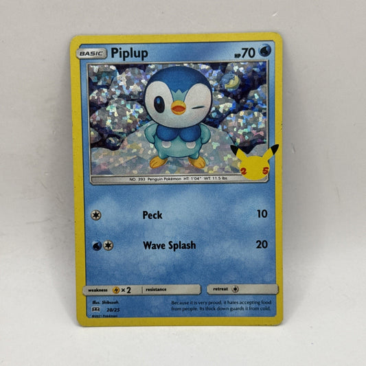 Pokemon TCG 25th Anniversary McDonalds Promo Card - Piplup 20/25 Holo 2021 HP