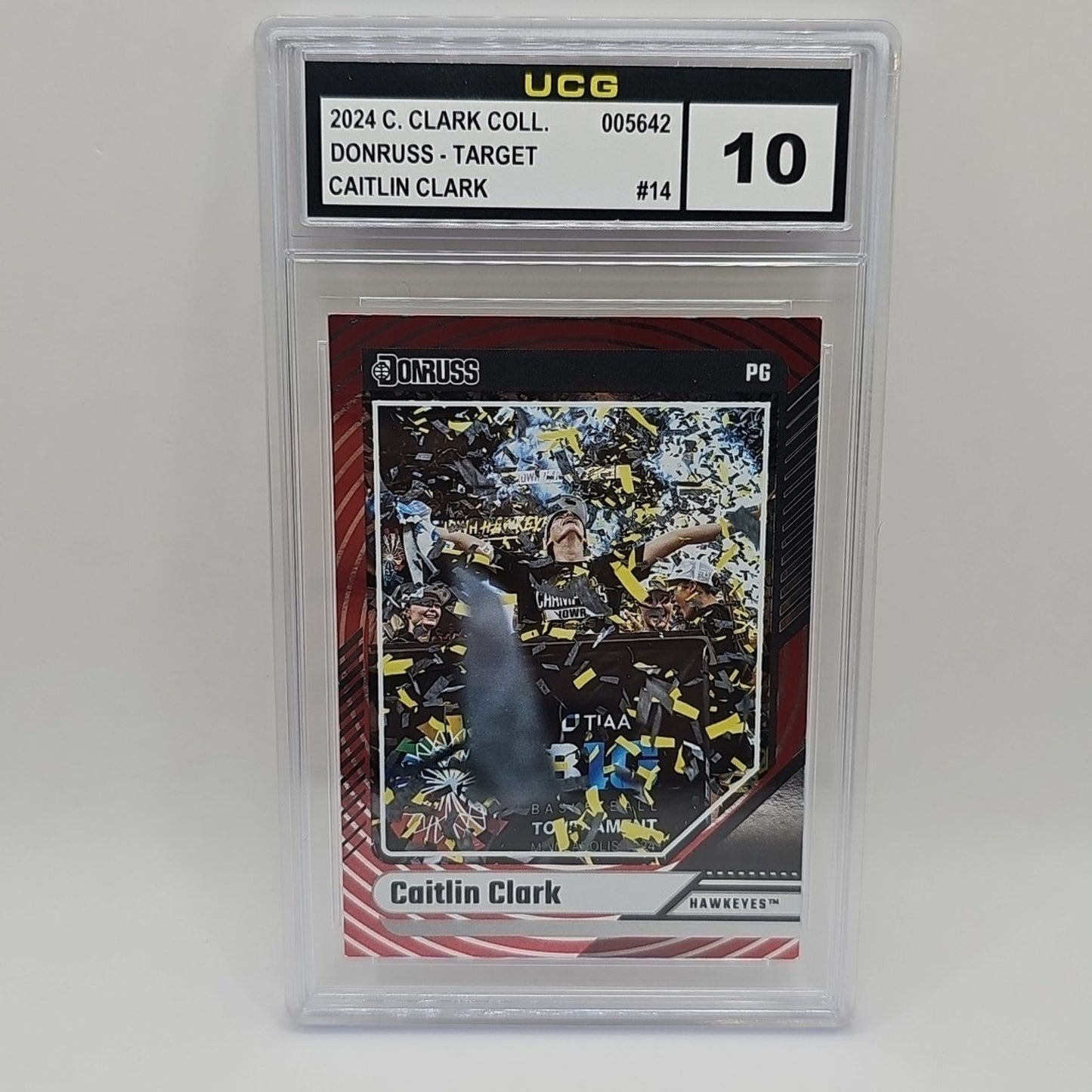 CAITLIN CLARK 2024 PANINI CAITLIN CLARK DONRUSS TARGET RED FOIL GRADED 10 CARD