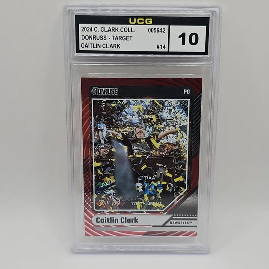 CAITLIN CLARK 2024 PANINI CAITLIN CLARK DONRUSS TARGET RED FOIL GRADED 10 CARD