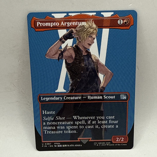 Prompto Argentum (Borderless) - MtG Final Fantasy Regular - U 0387 FFXV Card