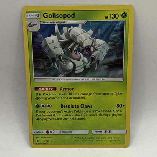 Pokémon TCG - Golisopod - 9/145 Guardians Rising - 2017 Holo Rare - LP