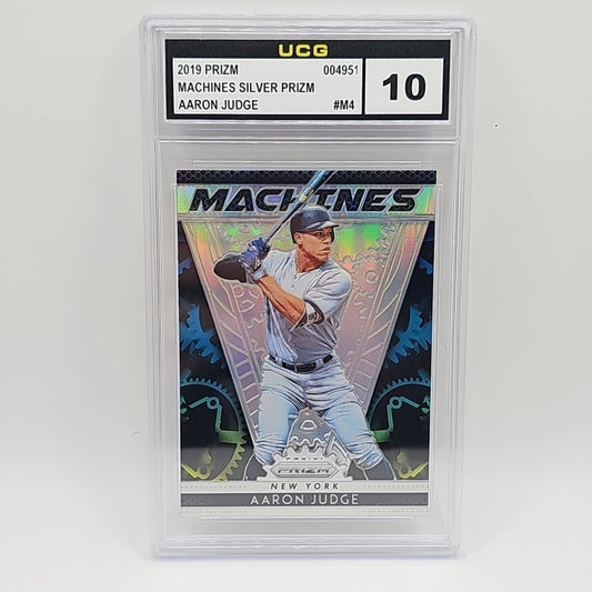 Aaron Judge RARE MINT SILVER REFRACTOR MACHINES EMBOSSED PANINI PRIZM Graded 10
