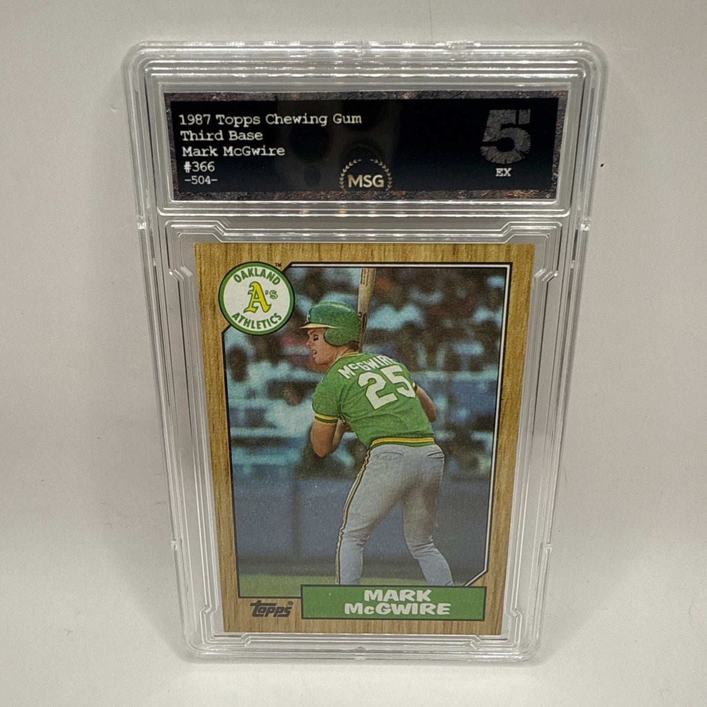 1987 TOPPS #366 MARK MCGWIRE OAKLAND ATHLETICS GRADED 5 VINTAGE MLB CARD