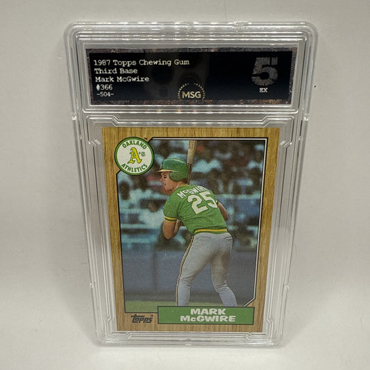 1987 TOPPS #366 MARK MCGWIRE OAKLAND ATHLETICS GRADED 5 VINTAGE MLB CARD