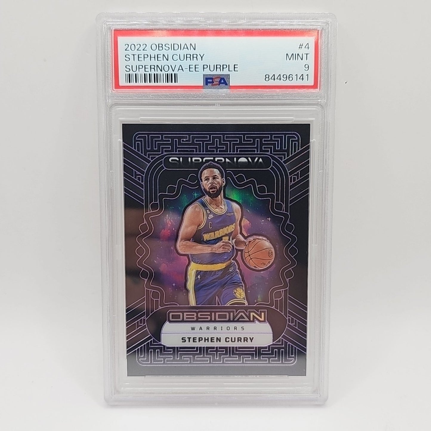 '22 Obsidian Supernova Purple #4 Stephen Curry Warriors SP /75 Graded PSA 9 MINT