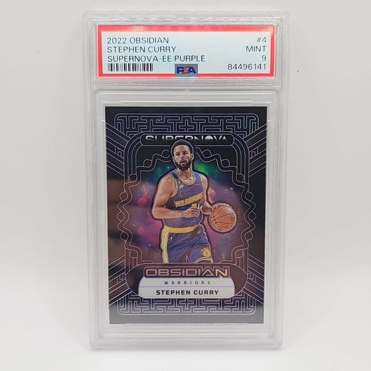 '22 Obsidian Supernova Purple #4 Stephen Curry Warriors SP /75 Graded PSA 9 MINT