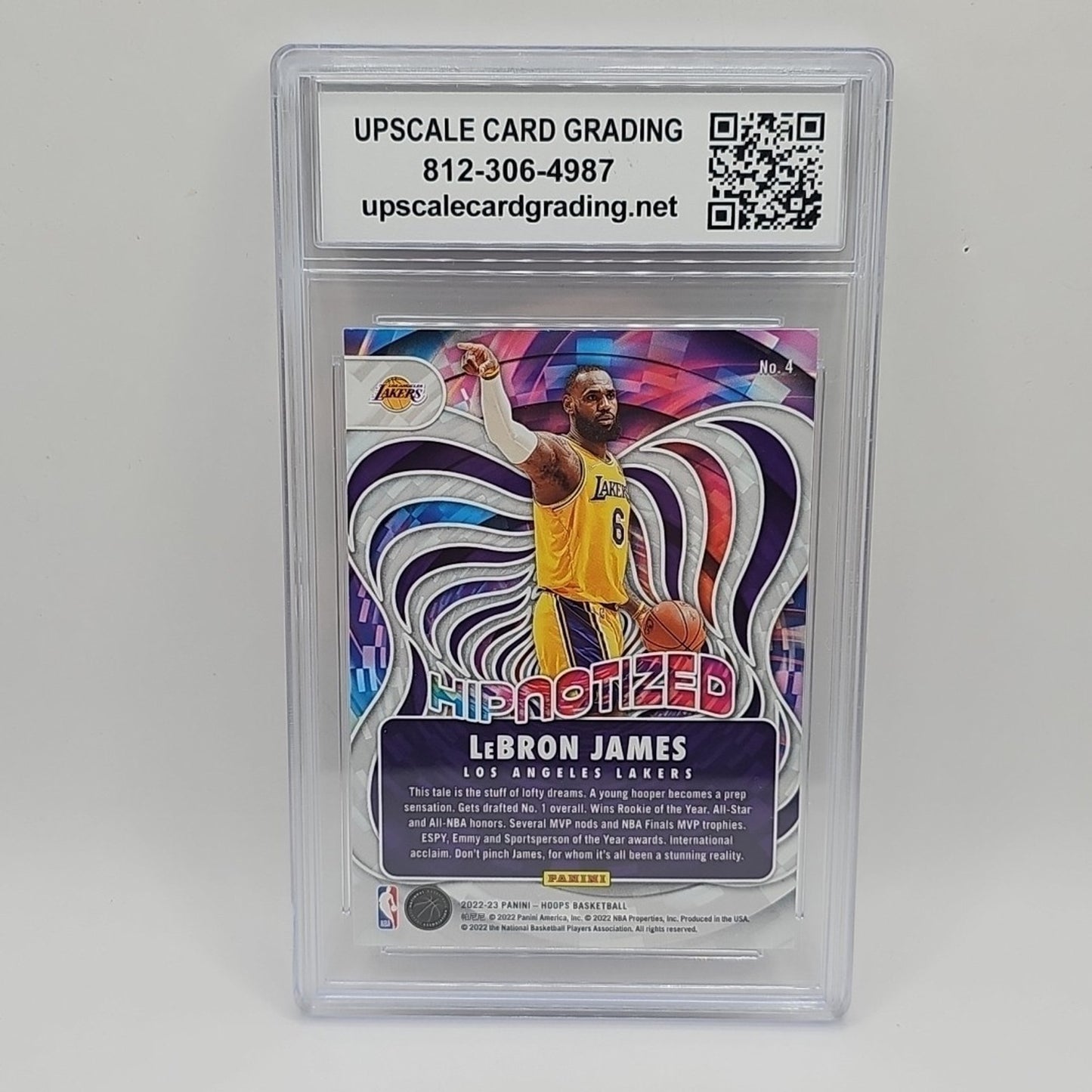 LeBron James 2022-23 Hoops Hipnotized #4 Los Angeles Lakers NBA Hoops Graded 10
