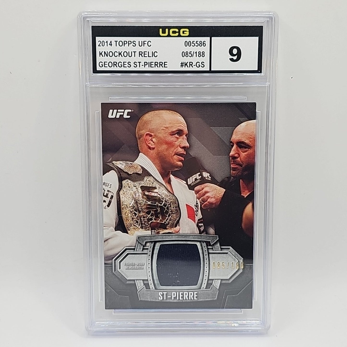 2014 TOPPS UFC KNOCKOUT Georges St-Pierre #KR-GS RELIC PARALLEL /188 Graded 9