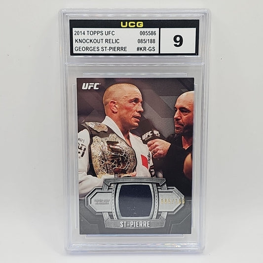 2014 TOPPS UFC KNOCKOUT Georges St-Pierre #KR-GS RELIC PARALLEL /188 Graded 9