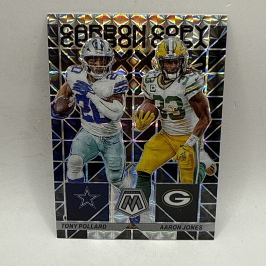 Tony Pollard /Aaron Jones 2023 Panini Mosaic Carbon Copy #CC-12 Silver Mosaic